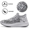 image:imageSHULOOK Womens Slip on Walking Shoes Comfort Lightweight Casual Sneakers  NonSlip Breathable Sock Work Shoes Mesh Sport Casual Fashion Tennis Running SneakersGrey White