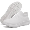 image:imageSHULOOK Womens Slip on Walking Shoes Comfort Lightweight Casual Sneakers  NonSlip Breathable Sock Work Shoes Mesh Sport Casual Fashion Tennis Running SneakersWhite