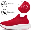 image:imageSHULOOK Womens Slip on Walking Shoes Comfort Lightweight Casual Sneakers  NonSlip Breathable Sock Work Shoes Mesh Sport Casual Fashion Tennis Running SneakersRed