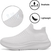 image:imageSHULOOK Womens Slip on Walking Shoes Comfort Lightweight Casual Sneakers  NonSlip Breathable Sock Work Shoes Mesh Sport Casual Fashion Tennis Running SneakersWhite