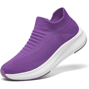 image:imageSHULOOK Womens Slip on Walking Shoes Comfort Lightweight Casual Sneakers  NonSlip Breathable Sock Work Shoes Mesh Sport Casual Fashion Tennis Running SneakersPurple