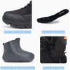 image:imageMens Snow Boots Waterproof Warm Fur Lined Winter Hiking Boot Nonslip Outdoor Ankle Hightop Shoes Work Hiker Trekking TrailBlack