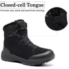 image:imageMens Snow Boots Waterproof Warm Fur Lined Winter Hiking Boot Nonslip Outdoor Ankle Hightop Shoes Work Hiker Trekking TrailBlack2