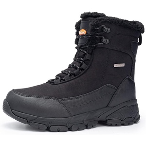 image:imageMens Snow Boots Waterproof Warm Fur Lined Winter Hiking Boot Nonslip Outdoor Ankle Hightop Shoes Work Hiker Trekking TrailBlack