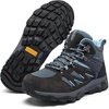 image:imageSHULOOK Womens Waterproof Hiking Boots Outdoor Trekking Camping Trail Hiking BootsGrey Blue