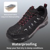 image:imageSHULOOK Mens Low Top Waterproof Hiking ShoesBlackRed