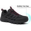 image:imageSHULOOK Mens Low Top Waterproof Hiking ShoesBlackRed02