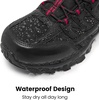 image:imageSHULOOK Mens Low Top Waterproof Hiking ShoesBlackRed02