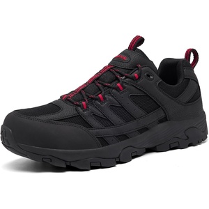 image:imageSHULOOK Mens Low Top Waterproof Hiking ShoesBlackRed02