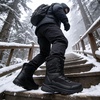 image:imageSHULOOK Mens Waterproof Winter Snow Boots Comfort Hiking Outdoor BootsBlack