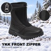 image:imageMens Winter Snow Boots Waterproof Zipper Warm Fur Lined Leather BootBlack